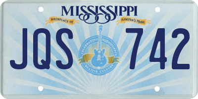 MS license plate JQS742