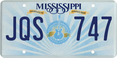 MS license plate JQS747