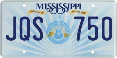 MS license plate JQS750