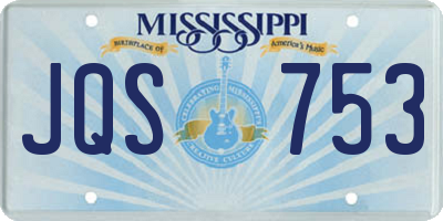 MS license plate JQS753