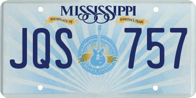MS license plate JQS757