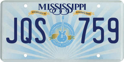 MS license plate JQS759