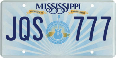 MS license plate JQS777