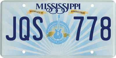 MS license plate JQS778