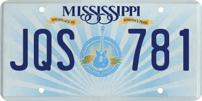 MS license plate JQS781