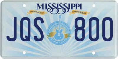 MS license plate JQS800