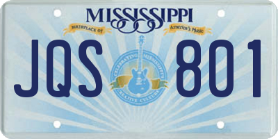 MS license plate JQS801