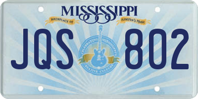 MS license plate JQS802