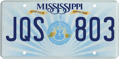 MS license plate JQS803