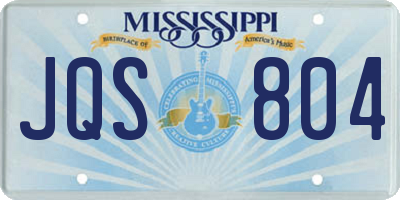 MS license plate JQS804
