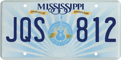MS license plate JQS812