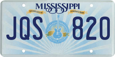 MS license plate JQS820