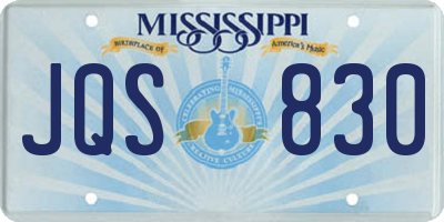 MS license plate JQS830