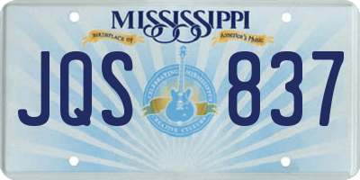 MS license plate JQS837