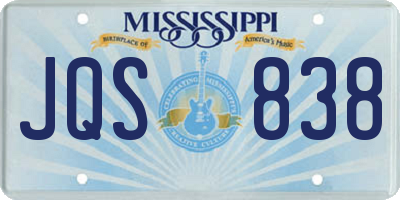 MS license plate JQS838