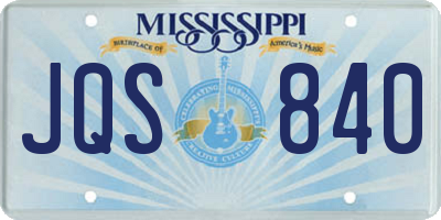 MS license plate JQS840