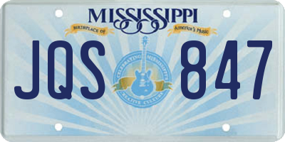 MS license plate JQS847