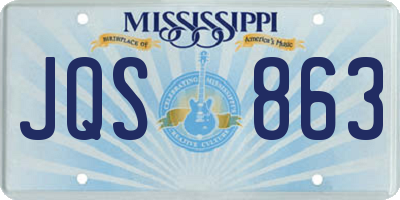 MS license plate JQS863