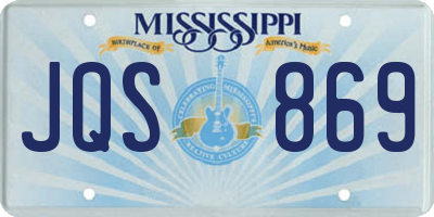 MS license plate JQS869