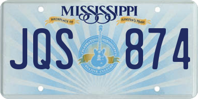 MS license plate JQS874