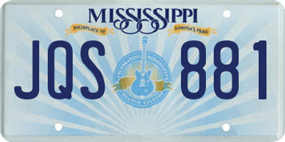 MS license plate JQS881