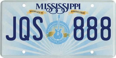 MS license plate JQS888