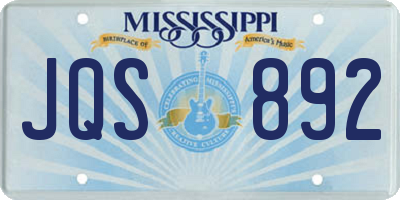 MS license plate JQS892