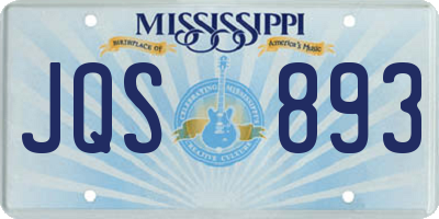 MS license plate JQS893