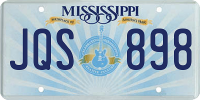 MS license plate JQS898