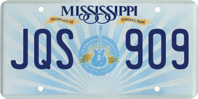 MS license plate JQS909