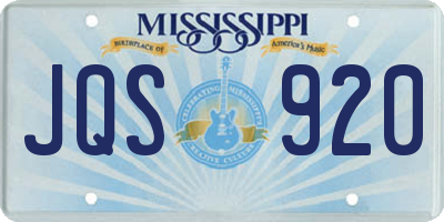 MS license plate JQS920