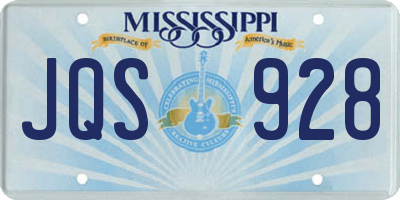 MS license plate JQS928