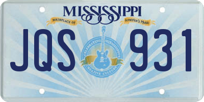 MS license plate JQS931