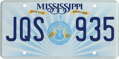 MS license plate JQS935