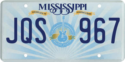 MS license plate JQS967