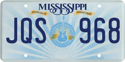 MS license plate JQS968
