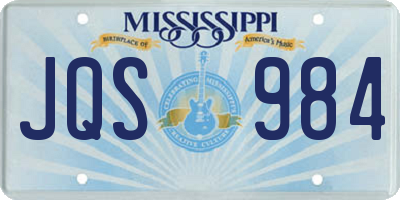 MS license plate JQS984