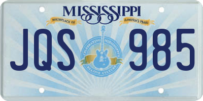 MS license plate JQS985