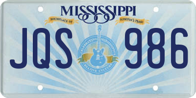 MS license plate JQS986