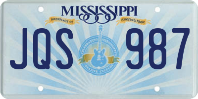 MS license plate JQS987