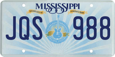 MS license plate JQS988