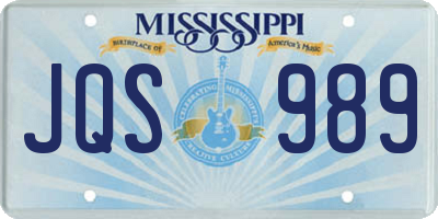 MS license plate JQS989
