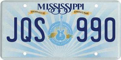 MS license plate JQS990