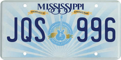 MS license plate JQS996