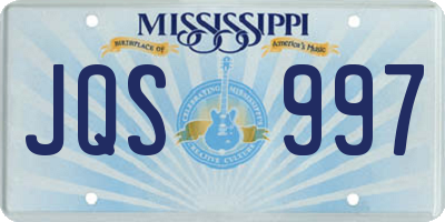MS license plate JQS997