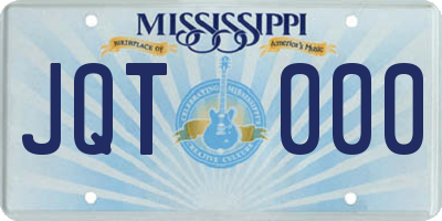 MS license plate JQT000