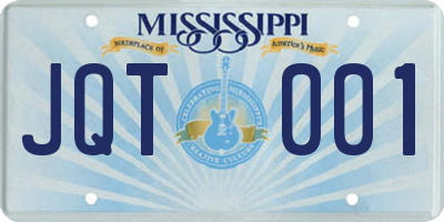 MS license plate JQT001