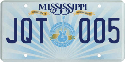 MS license plate JQT005