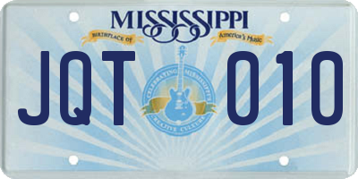 MS license plate JQT010