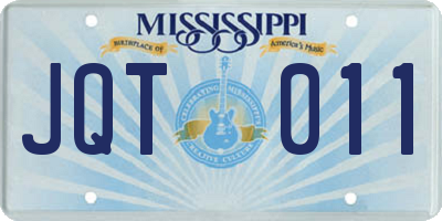 MS license plate JQT011